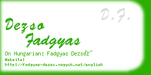 dezso fadgyas business card